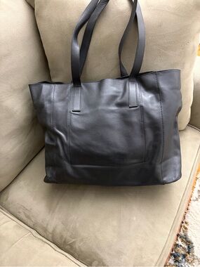 Cole Haan Black Leather Shoulder Tote